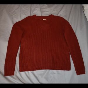 Red v neck sweater